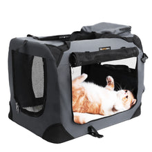 Load image into Gallery viewer, Dog Kennel Transport Box Folding Fabric Pet Carrier 60cm Grey
