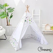 Load image into Gallery viewer, Kids Teepee Tent with Side Window and Carry Case - White Forest
