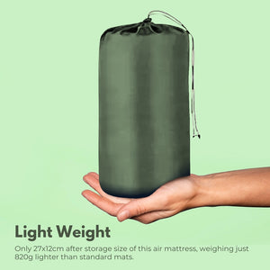 Double Inflatable Camping Sleeping Pad with Pillow (Army Green)