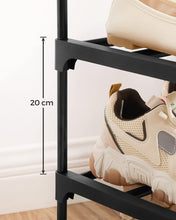 Load image into Gallery viewer, 10 Tier Metal Shoe Rack for 50 Pairs of Shoes Black
