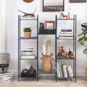 Bathroom Shelf 5-Tier Storage Rack with Adjustable Shelf Black