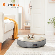 Load image into Gallery viewer, 50cm Dog Sofa Bed Round Shape Fabric Light Grey5
