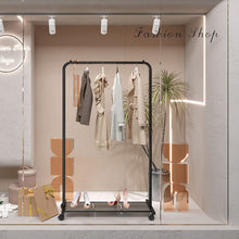 Load image into Gallery viewer, SONGMICS Clothes Rack with Wheels Sturdy Steel Frame Black

