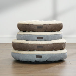 55cm Dog Sofa Bed Round Shape Fabric Grey