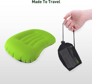 KILIROO Inflatable Camping Travel Pillow - Green