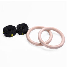 Load image into Gallery viewer, Wooden Gymnastic Rings with Adjustable Numbered Straps (Wooden)
