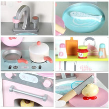 Load image into Gallery viewer, Wooden Kitchen Playset for Kids (Japanese Style Kitchen Set, Pink) EK-KP-106-MS
