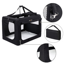 Load image into Gallery viewer, Dog Kennel Transport Box Folding Fabric Pet Carrier 60cm Black
