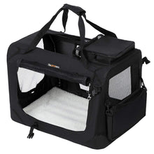 Load image into Gallery viewer, Dog Kennel Transport Box Folding Fabric Pet Carrier 60cm Black
