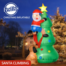 Load image into Gallery viewer, 1.8m Santa Climbing Tree Christmas Inflatable with LED
