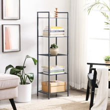 Load image into Gallery viewer, Bathroom Shelf 5-Tier Storage Rack with Adjustable Shelf Black
