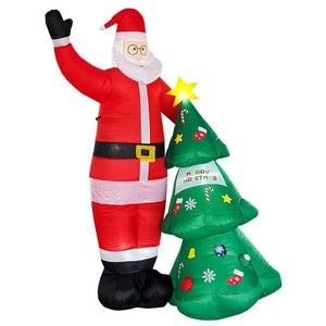 2.5m Santa and Christmas Tree Christmas Inflatable with LED