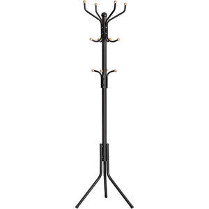 Metal Coat Rack 182 cm Tall Hall Tree Black