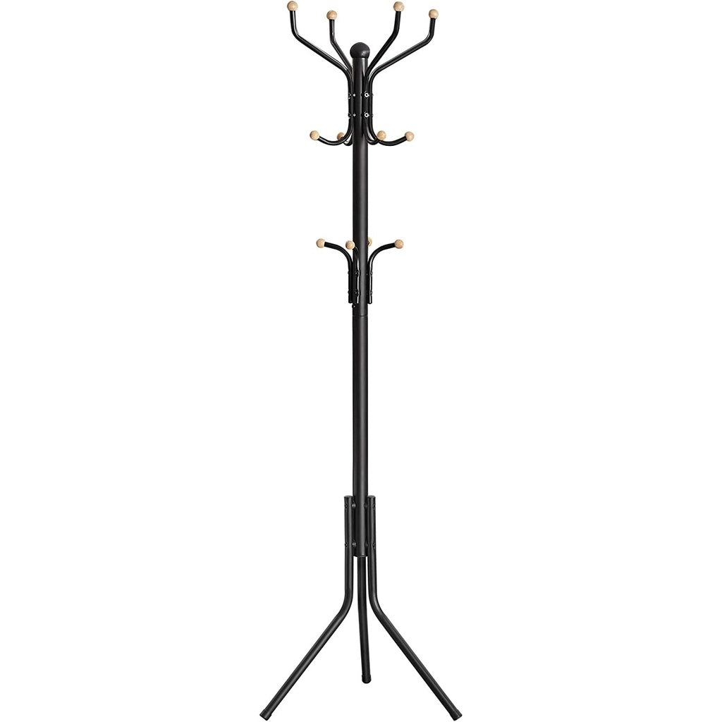 Metal Coat Rack 182 cm Tall Hall Tree Black