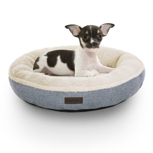 55cm Dog Sofa Bed Round Shape Fabric Grey