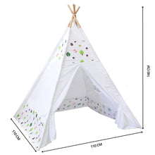 Load image into Gallery viewer, Kids Teepee Tent with Side Window and Carry Case - White Forest
