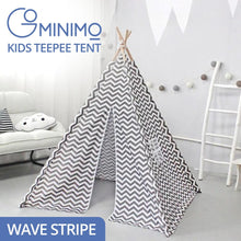 Load image into Gallery viewer, Kids Teepee Tent with Side Window and Carry Case - Wave Stripe
