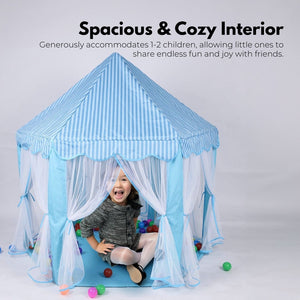 Kids Hexagonal Tent with LED Lights (Blue)