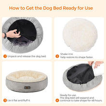 Load image into Gallery viewer, 50cm Dog Sofa Bed Round Shape Fabric Light Grey5
