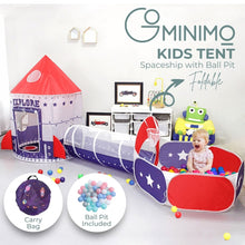 Load image into Gallery viewer, Kids 3 in 1 Spaceship Tent (Purple and Red)
