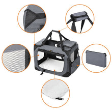 Load image into Gallery viewer, Dog Kennel Transport Box Folding Fabric Pet Carrier 60cm Grey
