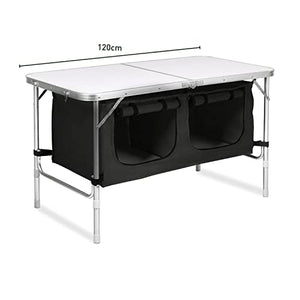 Camping Table 120cm Silver With Black Storage Bag