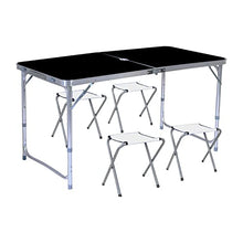 Load image into Gallery viewer, Camping Table 120cm Black With 4 Chair
