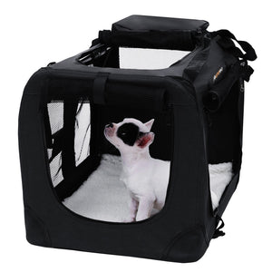 Dog Kennel Transport Box Folding Fabric Pet Carrier 60cm Black