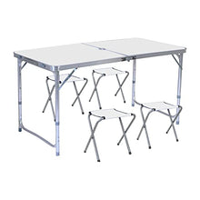 Load image into Gallery viewer, Camping Table 120cm Silver With 4 Chair
