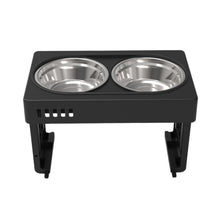 Load image into Gallery viewer, Elevated Pet Feeder Food Water Double Bowl Adjustable Height Raised Stand
