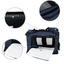 Load image into Gallery viewer, Dog Kennel Transport Box Folding Fabric Pet Carrier 60cm Dark Blue
