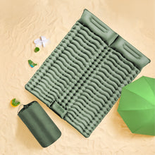 Load image into Gallery viewer, Double Inflatable Camping Sleeping Pad with Pillow (Army Green)
