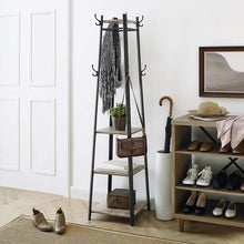 Load image into Gallery viewer, Coat Rack Stand with 3 Shelves Industrial Greige
