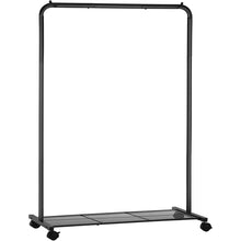 Load image into Gallery viewer, SONGMICS Clothes Rack with Wheels Sturdy Steel Frame Black
