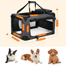 Load image into Gallery viewer, Dog Kennel Transport Box Folding Fabric Pet Carrier 60cm Grey
