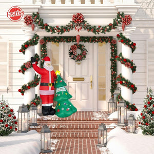 2.5m Santa and Christmas Tree Christmas Inflatable with LED