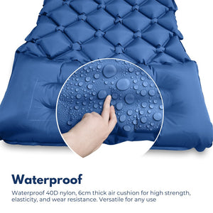 Inflatable Camping Sleeping Pad (Blue)