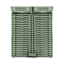 Load image into Gallery viewer, Double Inflatable Camping Sleeping Pad with Pillow (Army Green)
