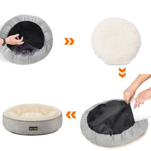 Load image into Gallery viewer, 50cm Dog Sofa Bed Round Shape Fabric Light Grey5
