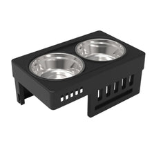 Load image into Gallery viewer, Elevated Pet Feeder Food Water Double Bowl Adjustable Height Raised Stand
