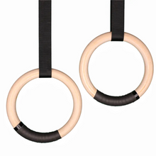 Load image into Gallery viewer, Wooden Gymnastic Rings 32mm for Gym Exercise Fitness (Wooden)
