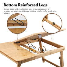 Load image into Gallery viewer, Foldable Bamboo Laptop Bed Desk with Handles and Folding Legs
