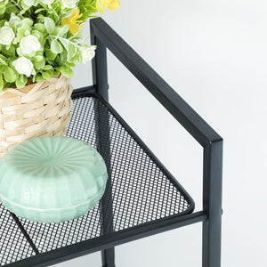 Bathroom Shelf 5-Tier Storage Rack with Adjustable Shelf Black