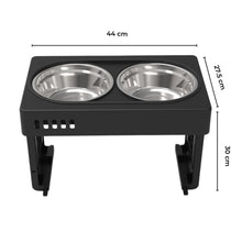 Load image into Gallery viewer, Elevated Pet Feeder Food Water Double Bowl Adjustable Height Raised Stand
