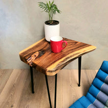 Load image into Gallery viewer, Small coffee table, Live Edge Wooden Side Table / Corner Table / Plant or book Stand Raintree Wood
