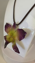 Load and play video in Gallery viewer, Orchid Real Flower Necklace-Catalina  plus necklace chord
