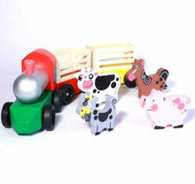 Load image into Gallery viewer, Train Wooden toy with wooden Animals Train NEW kids classic train play toy
