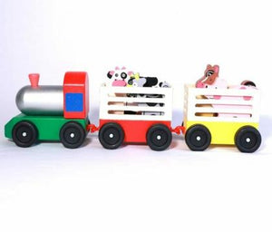 Train Wooden toy with wooden Animals Train NEW kids classic train play toy