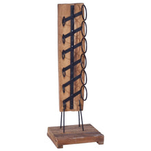 Load image into Gallery viewer, Wine Rack for 6 Bottles Solid Teak Wood - Brown - 35x35x100 cm

