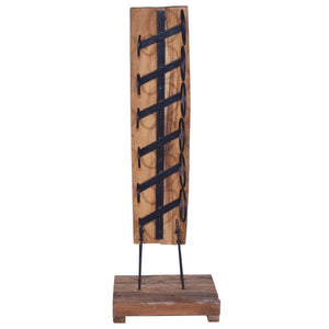 Wine Rack for 6 Bottles Solid Teak Wood - Brown - 35x35x100 cm